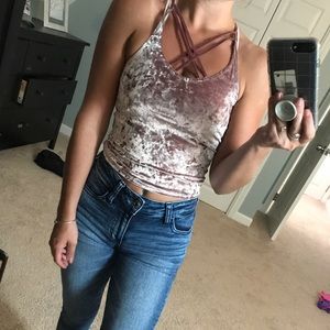 American Eagle Velvet Strappy tank